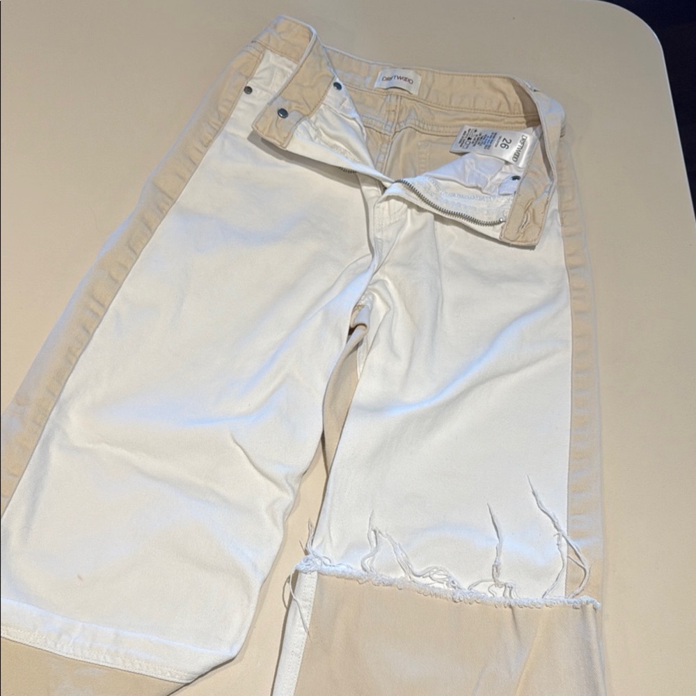 Driftwood Two-Tone Wide-Leg Jeans 26